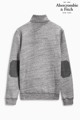 Grey Abercrombie & Fitch Button Neck Sweater